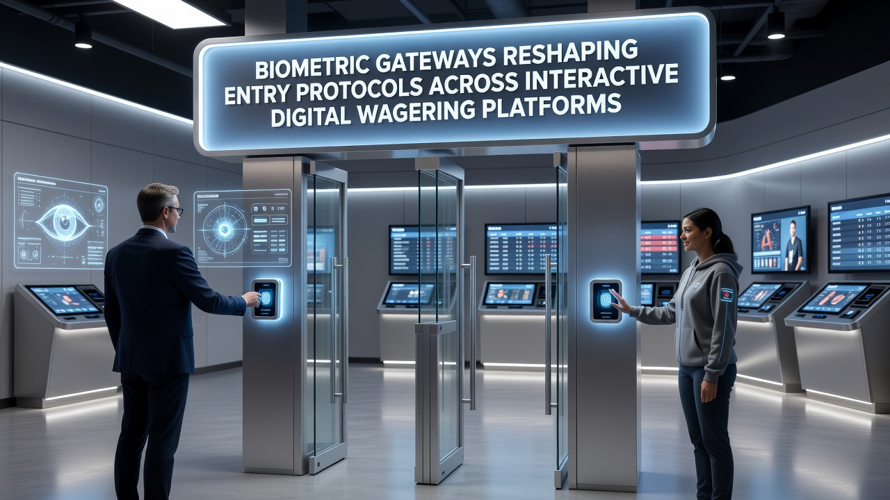 Close-up of biometric gateway hardware integrated into a wagering terminal with scanning sensors