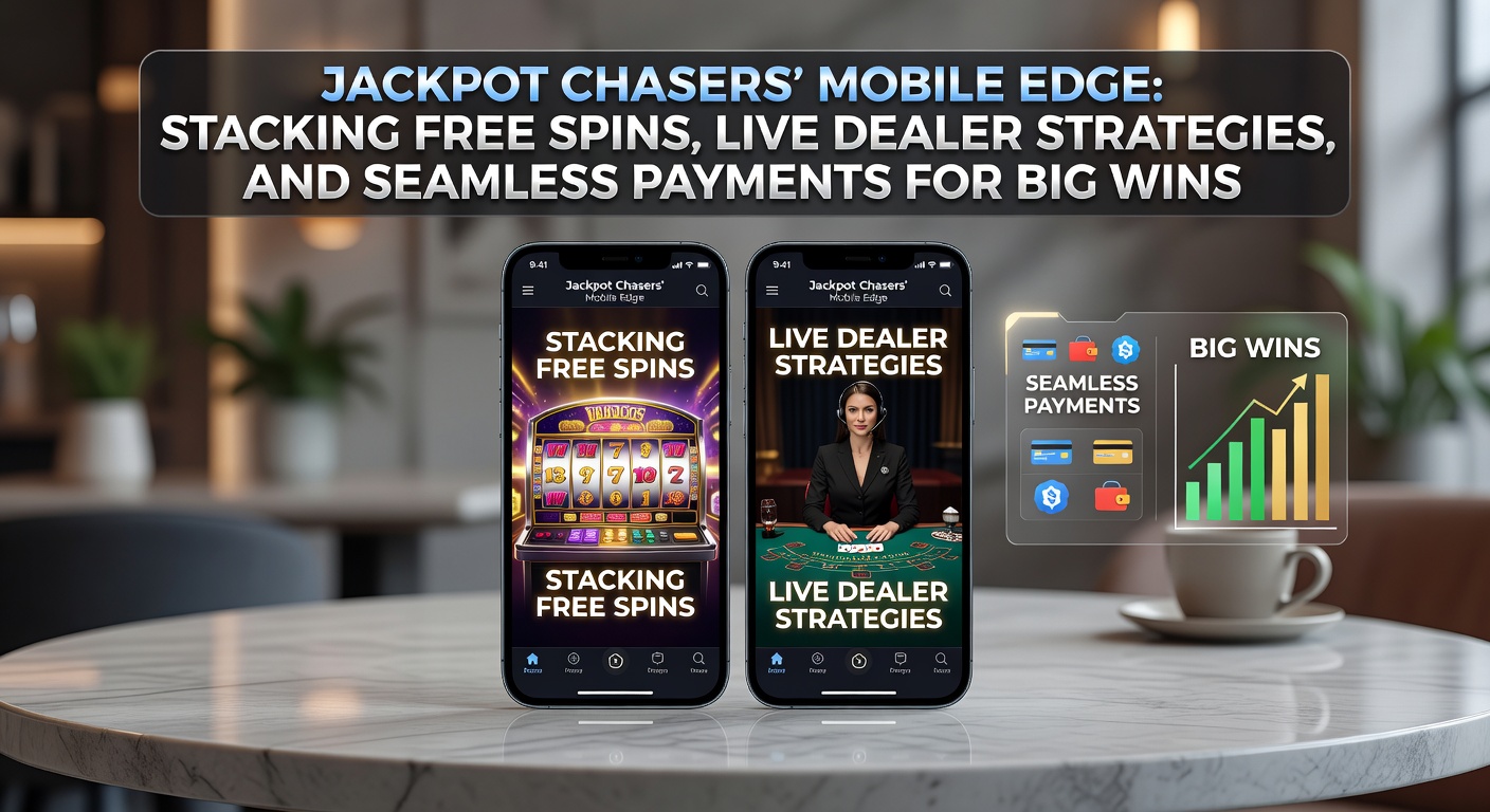 Smartphone screen showing a mobile casino app with jackpot slots and free spins counter in action