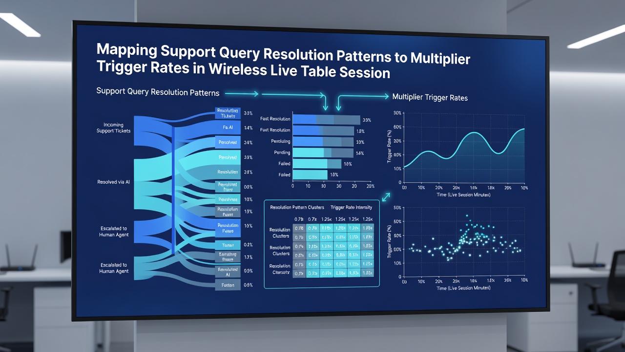 Data visualization dashboard mapping support resolution times against multiplier trigger frequencies